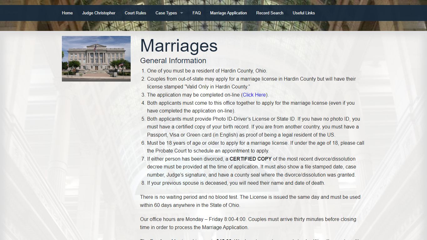 Hardin County Probate Court - Marriages